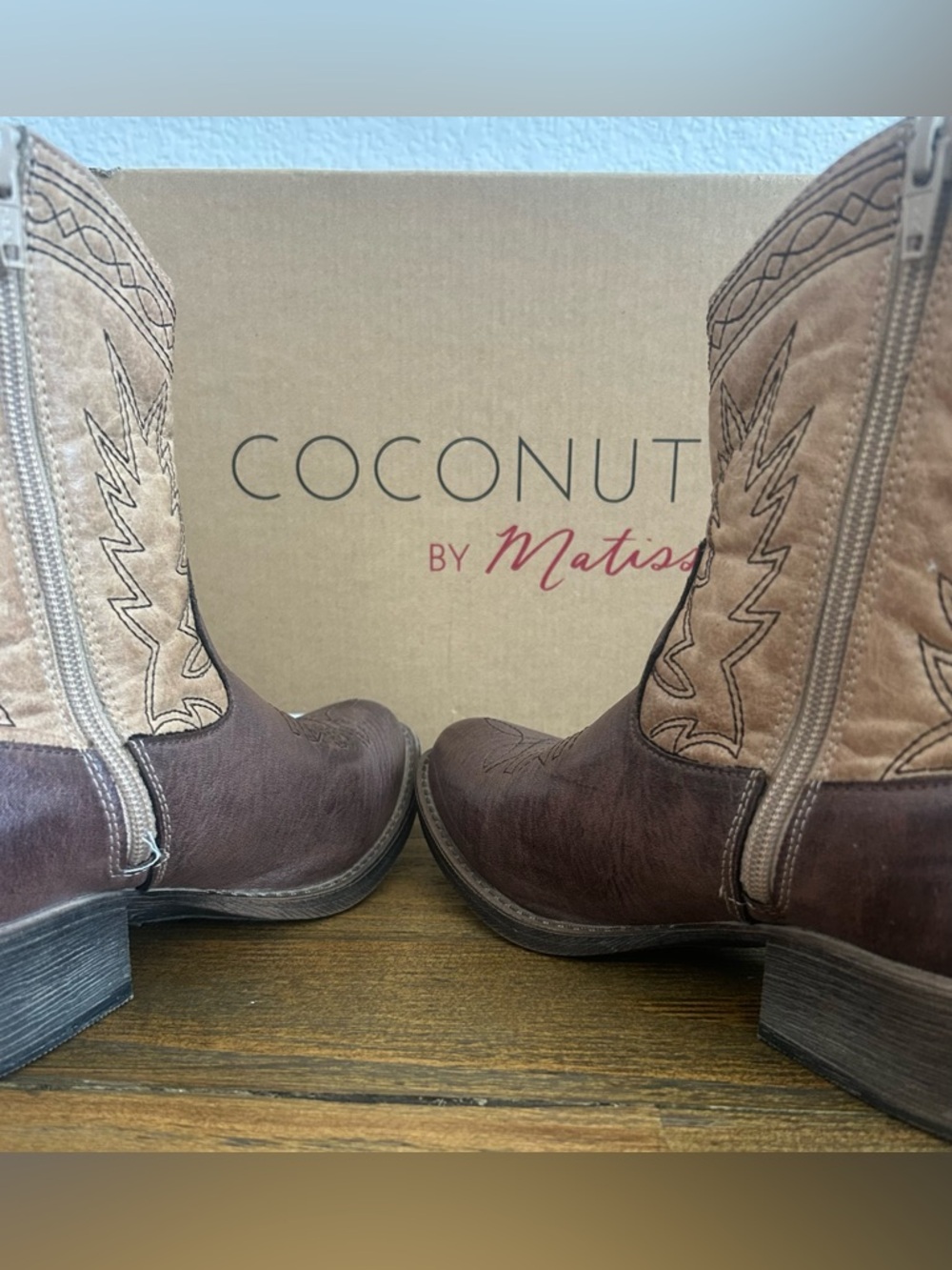 Coconuts by Matisse Two-Tone Western Ankle Boots - Brown & Tan - Picture 6 of 11